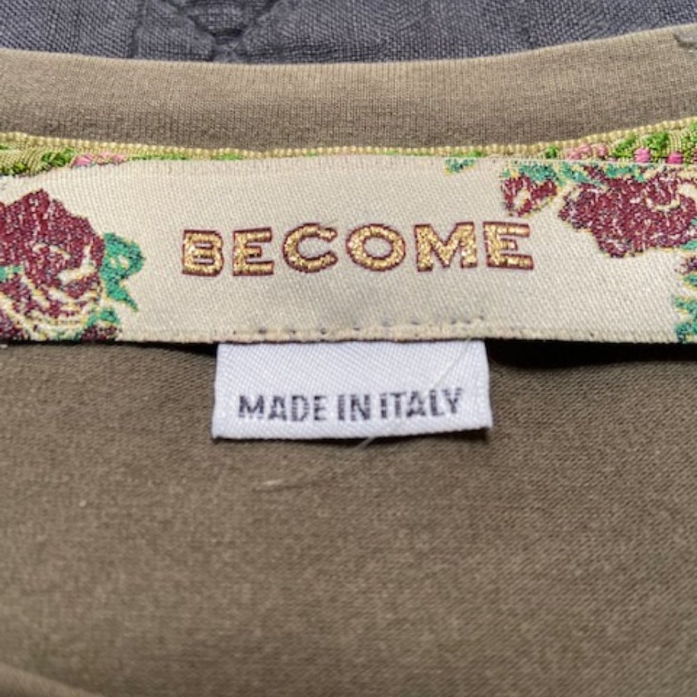 Become Italian Vintage Long Sleeve T-shirt, Size L, super soft, Olive
